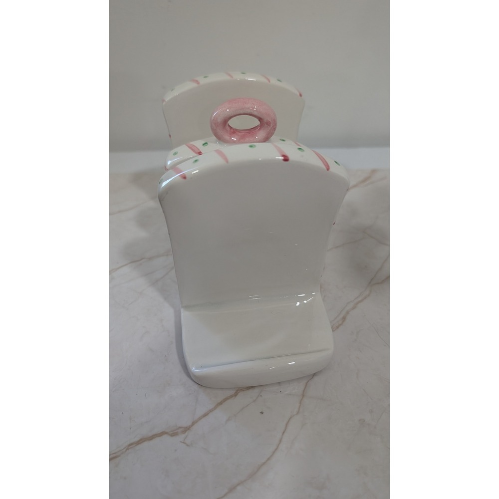 Vintage Ceramic Bunny Rabbit Toast Rack Letter Holder White Pink Easter Decor - Picture 3 of 6